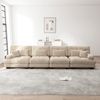 Flieks 4-Sitzer Sofa, Cloud Sofa aus Chenille mit 4 Lenden- & 2 Dekokissen, Hellbraun Bild 2