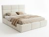 Polsterbett Celine - Bettkasten mit Gasdruckfedern - Doppelbett mit Lattenrost, Bett mit Polsterkopfteil, Bettgestell, Schlafzimmer, Bouclé-Stoff (140 x 200 cm, Weiß (Coral 70)) Bild 2