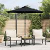 Sonnenschirm, Terrassenschirm mit LED und Stahlmast Schwarz 225x225x212 cm Bild 2