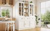 Hochschränke fürs Wohnzimmer, Vitrinenschrank, Küchenschrank, Esszimmerschrank mit Schubladen, Moderner Minimalistischer Hochschrank, Standvitrine für Küche Wohnzimmer Esszimmer, Weiß, 140×38.5×175cm Bild 4