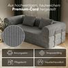 skølm 'Lofn' Modulares Sofa 2 Sitzer, 200x100 cm, Vollschaumcouch mit Metallgestell, Cord dunkelgrau, Schlafsofa vakuumverpackt, kein Aufbau erforderlich Bild 5