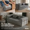 skølm 'Lofn' Modulares Sofa 2 Sitzer, 200x100 cm, Vollschaumcouch mit Metallgestell, Cord dunkelgrau, Schlafsofa vakuumverpackt, kein Aufbau erforderlich Bild 3