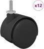 vidaXL Bockrolle 12 pcs Schwarz und Silber 40,1 x 40,1 x 37,8 mm 864775 Bild 2
