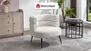 Vente-unique - CAMEDO Sessel Stoff Weiß - B 74 cm x H 73 cm x L 80 cm Bild 2