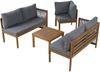 Merax Gartenlounge-Set 4-tlg, Gartenmöbelset 5 Personen mit Seildesign, Garten Sitzgruppe Balkonmöbelset Terassenmöbelset mit quadratischem Tisch Bild 3