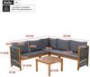 Merax Gartenlounge-Set 4-tlg, Gartenmöbelset 5 Personen mit Seildesign, Garten Sitzgruppe Balkonmöbelset Terassenmöbelset mit quadratischem Tisch Bild 4