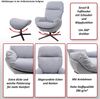 Relaxsessel + Hocker HWC-L12, Fernsehsessel Sessel Schaukelstuhl Wippfunktion, drehbar, Metall Stoff/Textil ~ dunkelgrau Bild 2