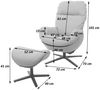 Relaxsessel + Hocker HWC-L12, Fernsehsessel Sessel Schaukelstuhl Wippfunktion, drehbar, Metall Stoff/Textil ~ dunkelgrau Bild 4