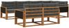vidaXL Outdoor-Sofagarnitur mit Kissen 7 pcs Natur und Anthrazit 3382635 Bild 2