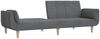 vidaXL Schlafsofa 2-Sitzer mit 2 Kissen Hellgrau Stoff 375869 Bild 4