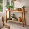 Teak Konsolentisch NIRONA-Plus 100cm recyceltes Massivholz Konsole Flurmöbel Bild 5