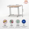 Rheinland Möbel Statio Schreibtisch 80x80 cm höhenverstellbar ±10 mm in Nussbaum – kompakter Bürotisch für Homeoffice & Büro, C-Fuß, Kabelwanne, einfache Montage, FSC® zertifiziert Bild 3