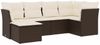 vidaXL 6-tlg. Garten-Sofagarnitur mit Kissen Braun Poly Rattan 3217953 Bild 2