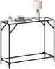 Konsolentisch, Beistelltisch, Konsole mit Glasplatte Transparent 98x35x81 cm Stahl Bild 3