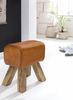 FineBuy Design Turnbock Sitzhocker Braun 40 x 30 x 47 cm | Turnhocker Hocker Lederhocker Springbock | Beistellhocker Echtleder Fußhocker Pferd Bild 2