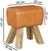 FineBuy Design Turnbock Sitzhocker Braun 40 x 30 x 47 cm | Turnhocker Hocker Lederhocker Springbock | Beistellhocker Echtleder Fußhocker Pferd Bild 3