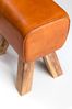 FineBuy Design Turnbock Sitzhocker Braun 40 x 30 x 47 cm | Turnhocker Hocker Lederhocker Springbock | Beistellhocker Echtleder Fußhocker Pferd Bild 4