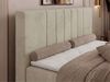 Boxspringbett INERO 200x200 mit Matratze H4 und Topper Visco, 7-Zonen-Multipocket-Kern, zwei Bettkästen, Doppelbett, gepolstert Kopfteil - Beige Velvet Bild 5