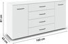 rauch Aditio Box, Kommode, 2-türig, 4 Schubladen, mit Softclose-Funktion, Farbe Weiß, BxHxT 160x81x43cm Bild 4