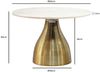 Couchtisch Metall mit weißer Marmor Tischplatte 60cm Rund - Moderner Wohnzimmertisch Aluminium Gold - Design Sofatisch Alu - Loungetisch Rillenoptik - Edler Beistelltisch Handmade Bild 4