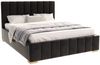 FDM Polsterbett Stauraumbett Bettgestell 90x200, 120x200, 140x200, 160x200, 180x200cm (MADE IN EU - mit hochwertigem Velours Bezug, Bettrahmen, Bett, Optional mit Matratze bestellbar, mit großen gepolsterten Kopfteil, mit Bettkasten zum aufklappen), Me... Bild 3