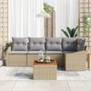 vidaXL Gartensofa-set 6 pcs Beige und Hellgrau Poly-Rattan 3356502 Bild 3
