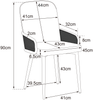 Esszimmerstuhl, Samt mit Rattan-Design, 4er-Set, 32x45x90 cm, grau Bild 5