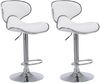 2er Set Barhocker Las Vegas V2 Kunstleder chrom, weiß Bild 2