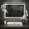 CLP Badspiegel Jaffrey Bluetooth-Lautsprecher Anti-Beschlag Quer- und Hochformat LED,50x70 cm Bild 1