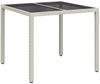 vidaXL Gartentisch Weiß 90 x 90 x 75 cm Poly-Rattan 362535 Bild 2