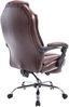 Bürostuhl MEDHA - 114x67x64, Bordeauxrot Kunstleder Metall in Chromoptik Gestell ergonomische Bürostühle Homeoffice Stuhl mit Rollen Bild 4