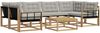 vidaXL Outdoor-Sofagarnitur 7 pcs Weiß und Hellgrau 79 x 79 x 37 cm 3388473 Bild 2