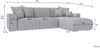 99rooms 'Gusto' Ecksofa, L-Form, mit abnehmbaren Kissen, Rundumbezug aus gepolstertem Strukturstoff 'NEVE', Beige, Ottomane Rechts, mit Schlaffunktion Bild 3