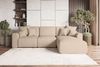 99rooms 'Gusto' Ecksofa, L-Form, mit abnehmbaren Kissen, Rundumbezug aus gepolstertem Strukturstoff 'NEVE', Beige, Ottomane Rechts, mit Schlaffunktion Bild 5