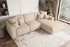 99rooms 'Gusto' Ecksofa, L-Form, mit abnehmbaren Kissen, Rundumbezug aus gepolstertem Strukturstoff 'NEVE', Beige, Ottomane Rechts, mit Schlaffunktion Bild 2