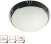 LED Deckenleuchte / Deckenschale rund, Opalglas matt, Dekorring Chrom, Ø 40cm Bild 2
