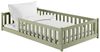 Kids Collective Kinderbett Bodenbett Bett mit Rausfallschutz & Lattenrost Montessori Bett Kinder (Jungen, Mädchen, Kinder, weitere Größen 80x160, 80x180, 90x190, 90x200, 140x200 cm), Jugendbett Gitterbett Einzelbett, Olivgrün Kiefer 120x200 cm Bild 2