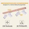 ZMH Deckenstrahler 4 Flammig Deckenspots Holz - Deckenlampe Weiß GU10 Flurlampe Vintage Schwenkbar 350° Deckenleuchte Wohnzimmer für Flur Schlafzimmer Kindzimmer Küche Bild 4