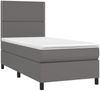 vidaXL Polsterbett mit Matratze & LED Grau 90x200 cm Kunstleder [3135865] Bild 3