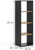 Bücherregal Tomy Anthrazit/Goldkraft Eiche 40 x 120 cm ,4 Fächer Vicco Bild 2