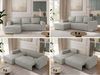 Ecksofa mit Schlaffunktion, Bettkasten und losen Kissen für das Wohnzimmer - TRENTINO - Hellgrau Stoff - links Bild 2