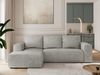 Ecksofa mit Schlaffunktion, Bettkasten und losen Kissen für das Wohnzimmer - TRENTINO - Hellgrau Stoff - links Bild 3