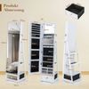 Schmuckschrank 360° drehbar Spiegelschrank mit Ganzkörperspiegel 140 x 37 cm Weiß Bild 3
