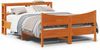 vidaXL Massivholzbett mit Kopfteil Wachsbraun 150x200 cm Kiefer 3306302 Bild 1