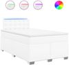 vidaXL Boxspringbett mit Matratze Weiß 120x190 cm Kunstleder 3288413 Bild 2