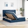 vidaXL Bett mit LED-Lichtleisten mit Kopfteil Blau 200 x 200 cm Stoff 3372856 Bild 4