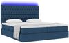 vidaXL Bett mit LED-Lichtleisten mit Kopfteil Blau 200 x 200 cm Stoff 3372856 Bild 3