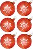 Weihnachtskugeln Set, 6 orange Kugeln Ø 8cm Kristallblüten, Thüringer Glas Weihnachtsschmuck Bild 1