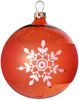 Weihnachtskugeln Set, 6 orange Kugeln Ø 8cm Kristallblüten, Thüringer Glas Weihnachtsschmuck Bild 2