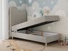 Kinderbett FLOW, Boxspringbett für Kinder, mit hohem Kopfteil, Einzelbett mit Matratze - 90x180 - Beige Stoff - Topper Visco Bild 2